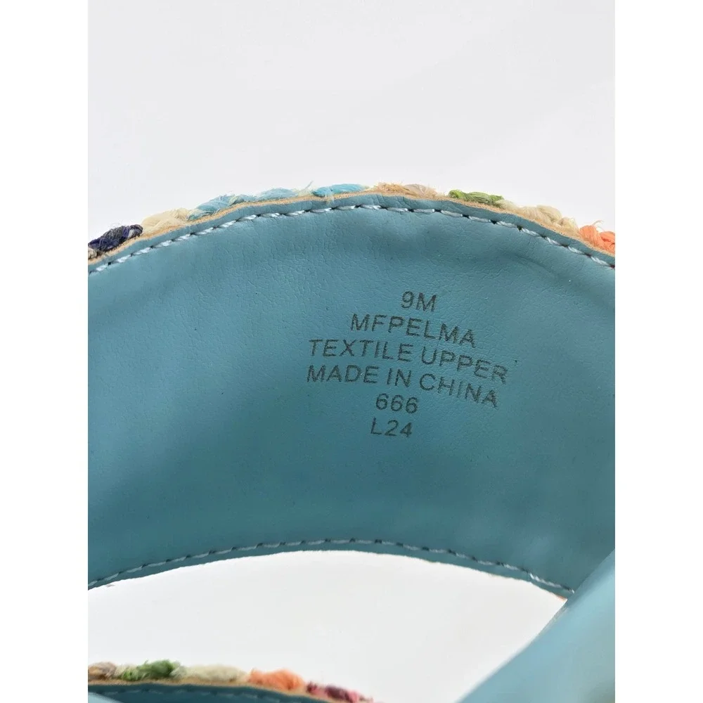 Marc Fisher Pelma Platform Sandals Womens 9M Light Blue Espadrille -NEW